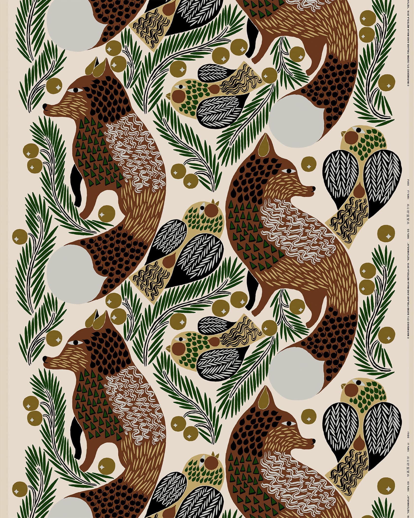 KETUNMARJA METAL コットンリネンファブリック