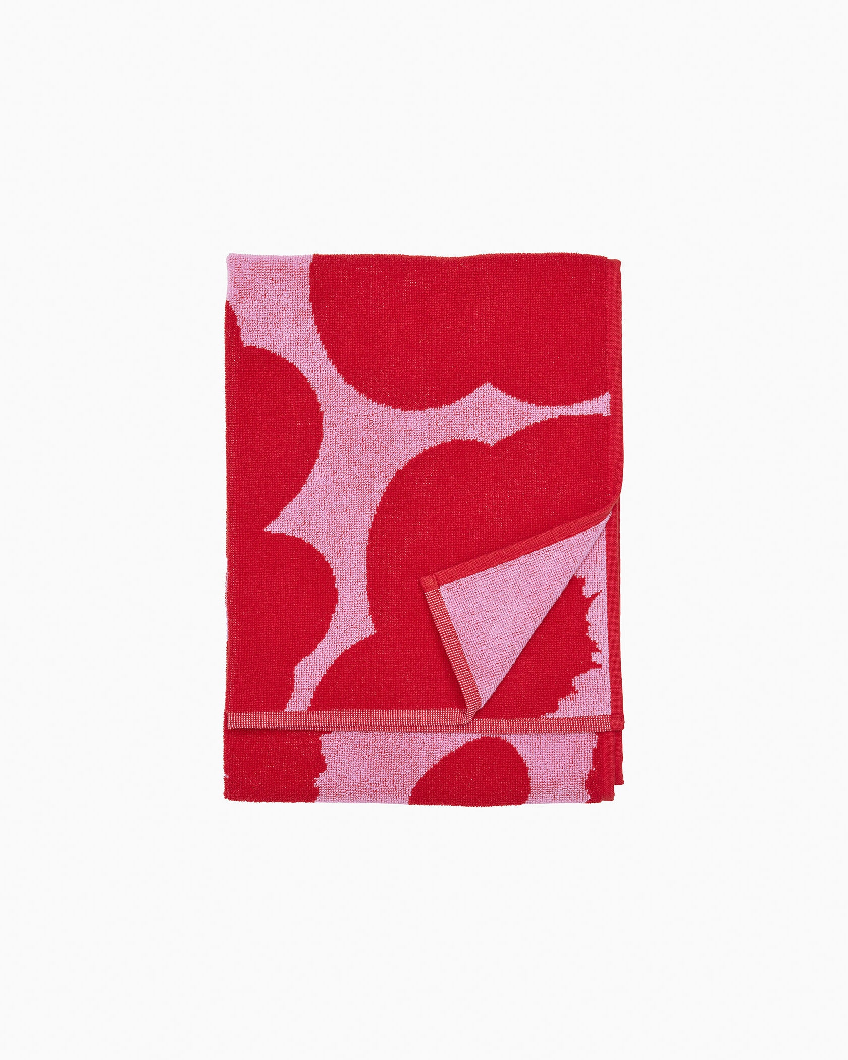 マリメッコ ウニコ　バスタオル 50×100 美品　2枚セット　レッド　ライム Unikko ハンドタオル 50×70cm | Maija Isola | Marimekko