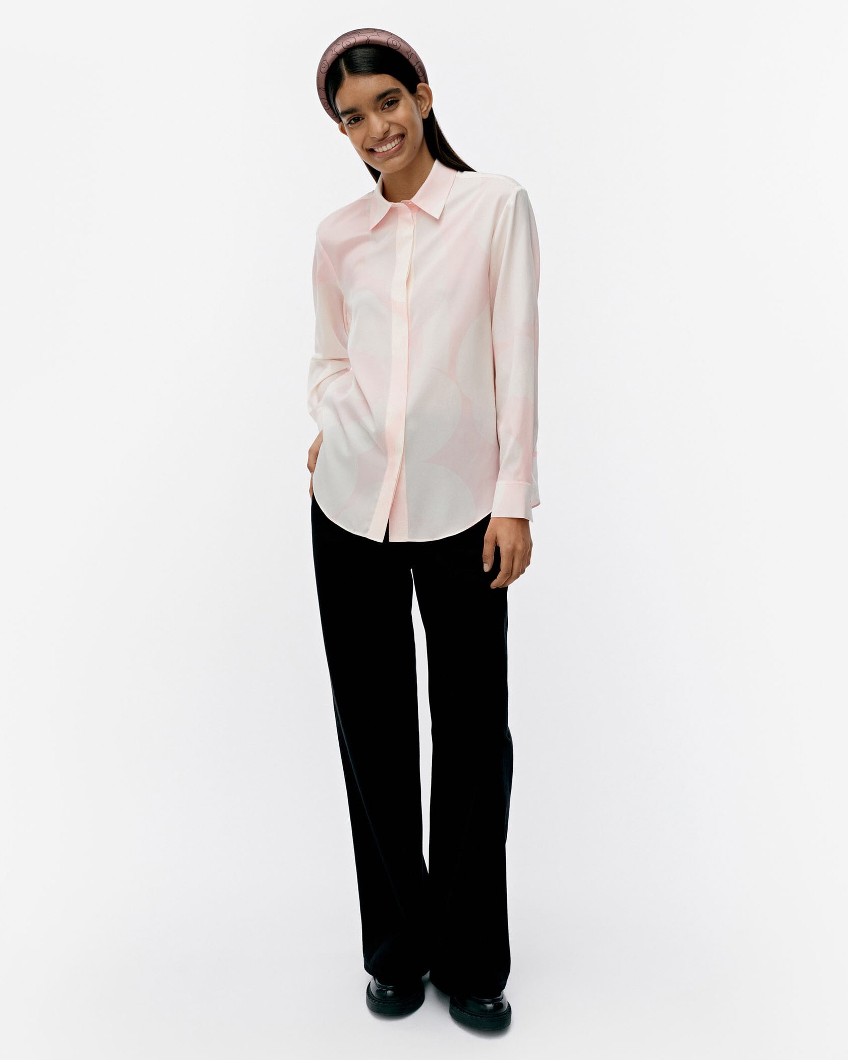 marimekko◆長袖シャツ/38/シルク/BLK マリメッコ シルクシャツ marimekko - メルカリ