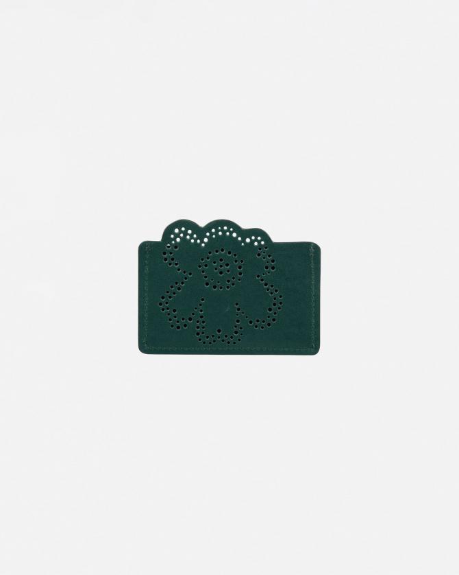 marimekko(マリメッコ) / 2つ折り財布/レザー/BLK/花柄 | 中古品