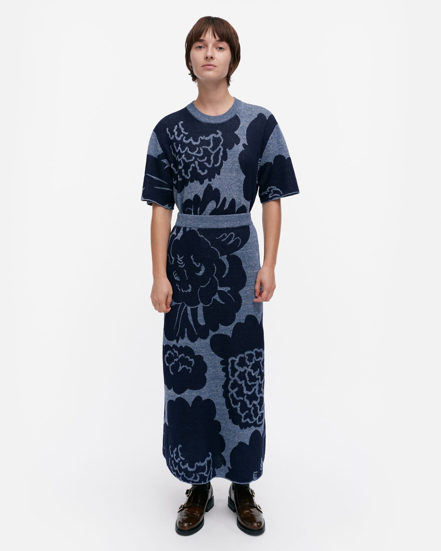 【2025AW】marimekko マリメッコ/ Korkeat Pioni スカート Sivellys Pioni ニットスカート | Maija Isola | Marimekko