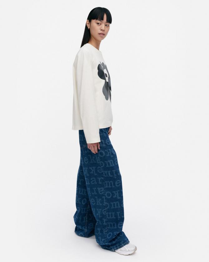 Marimekko Kioski パープル花柄刺繍トレーナー S Marimekko Kioski パープル花柄刺繍トレーナー S Marimekko