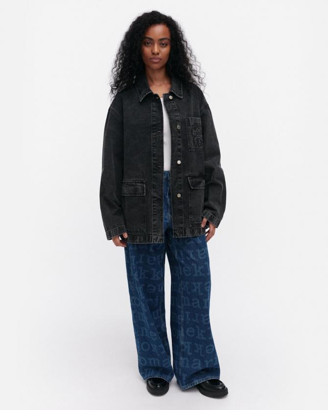 emmyさん専用※マリメッコ プケッティ　デニムジャケット 貴重 美品 marimekko 花柄デニムジャケット プケッティ 34