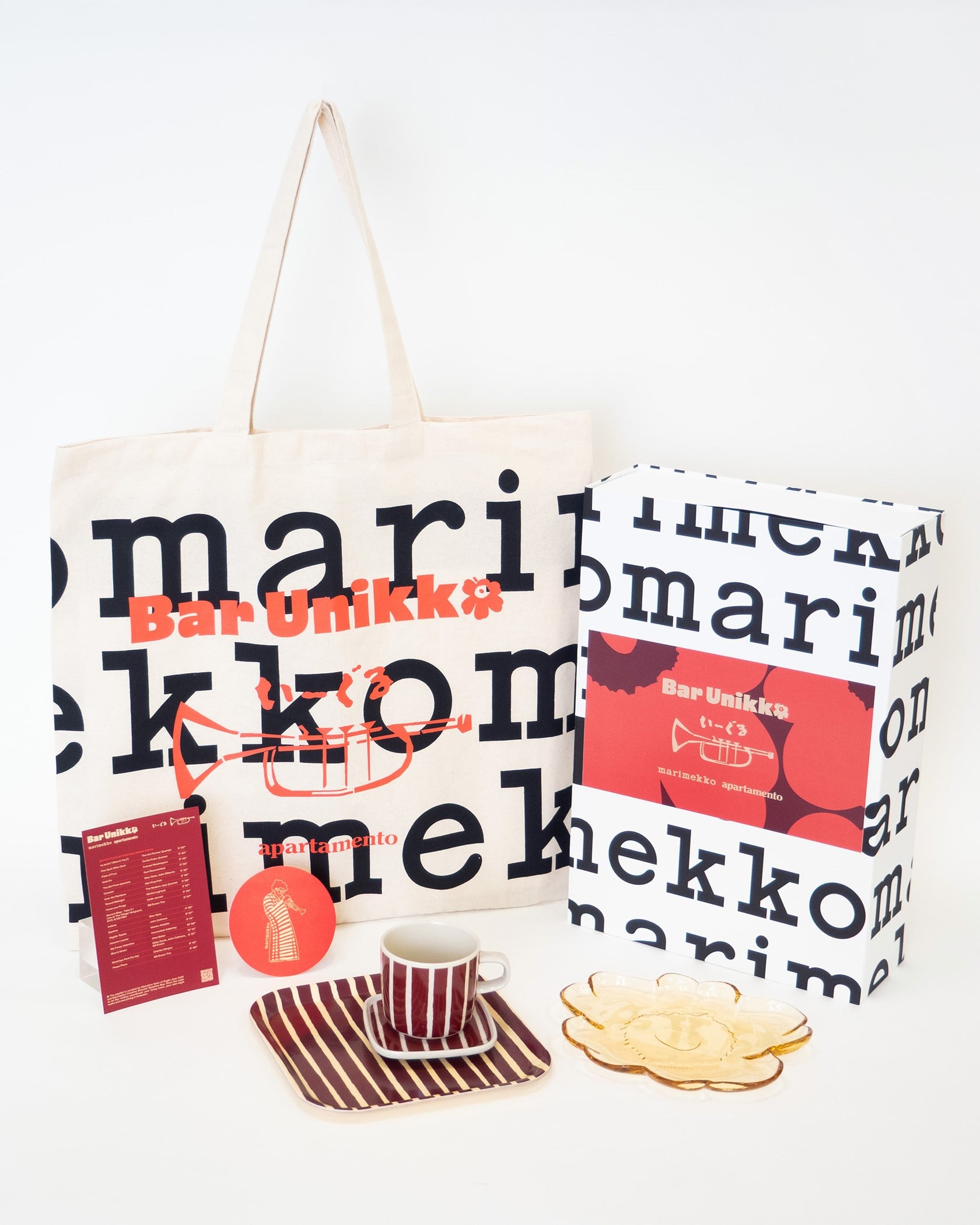 オンライン限定】Unikko ガラスプレート ＆ ボウルセット ＆ Pikkuinen