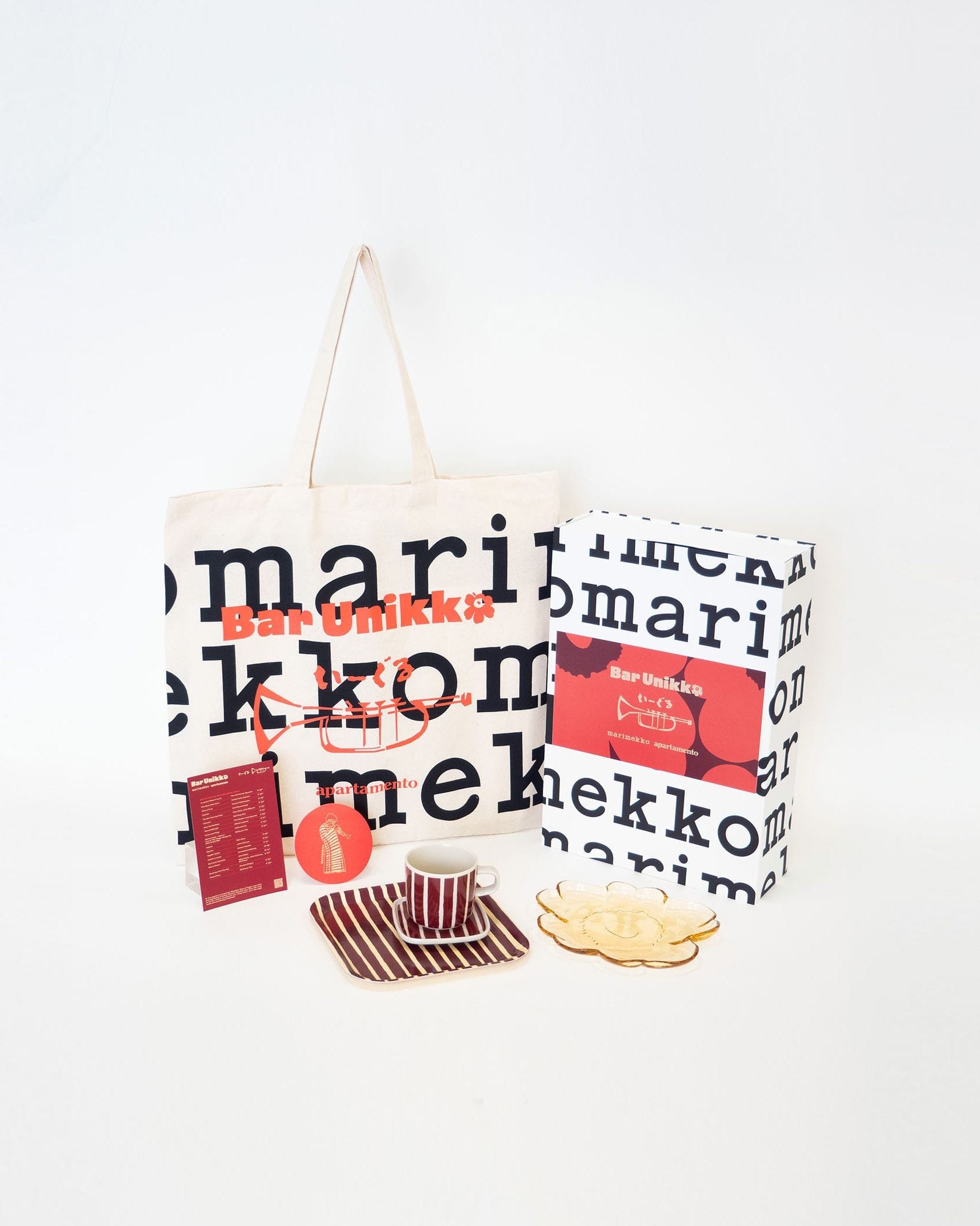 オンライン限定】Unikko ガラスプレート ＆ Piccolo コーヒーカップ