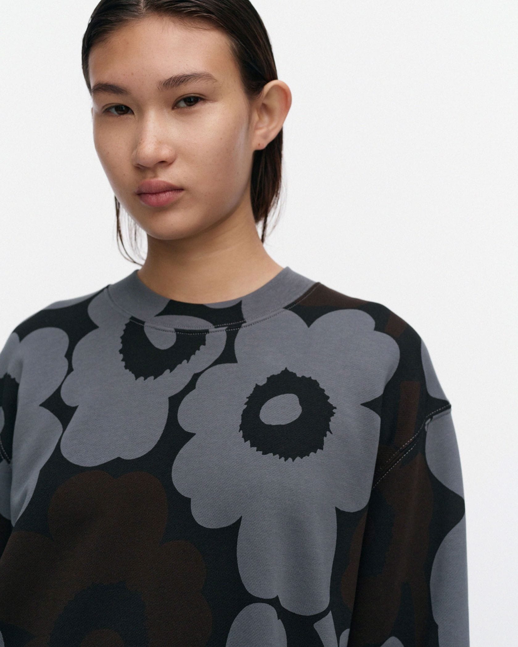 ✨未使用✨marimekko POPPARI 総柄長袖カットソー L ブラック Loisto Pieni Unikko スウェット | Maija Isola | Marimekko