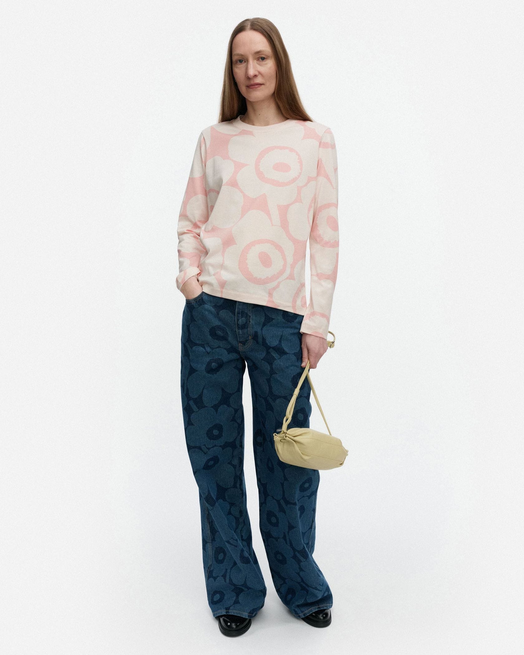 2025年モデル☆マリメッコ Valkea Unikko カットソー トップス Valkea Unikko カットソー | Maija Isola | Marimekko (マリメッコ