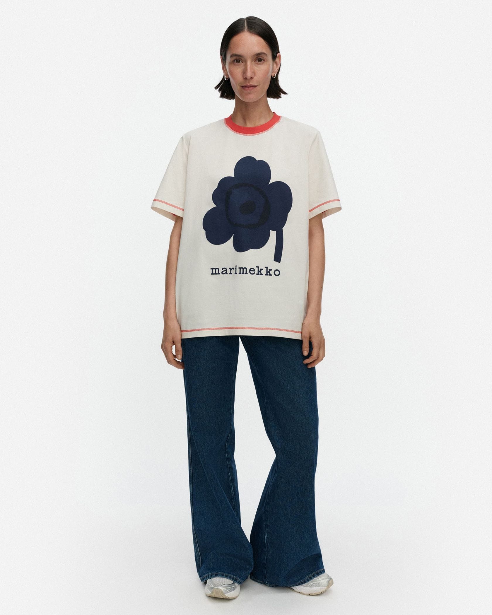 marimekko ウニッコ　Tシャツ　近年モデル　グリーン　Sサイズ Tunti Unikko Placement Kioski shirt | Marimekko