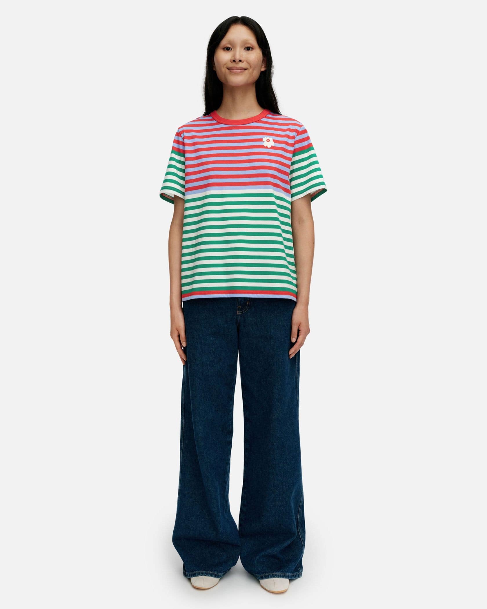 マリメッコ MARIMEKKO Tシャツ Tasaraita Unikko Tシャツ | シャツ&ブラウス | クロージング