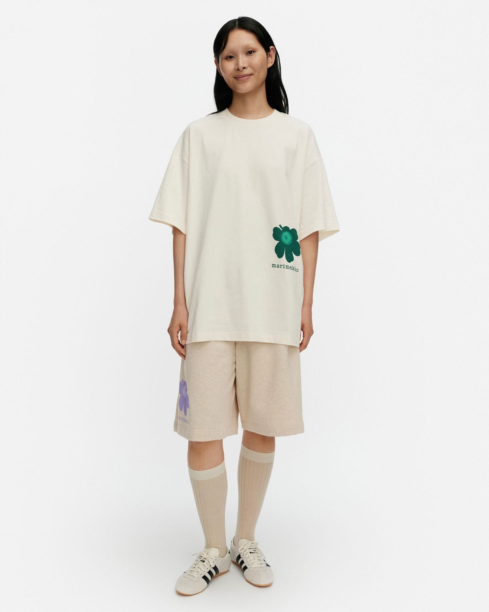 【新品・未使用】marimekko  マリメッコTシャツ L marimekko（マリメッコ） tシャツ 「kioski」Unikko / Embla Placement
