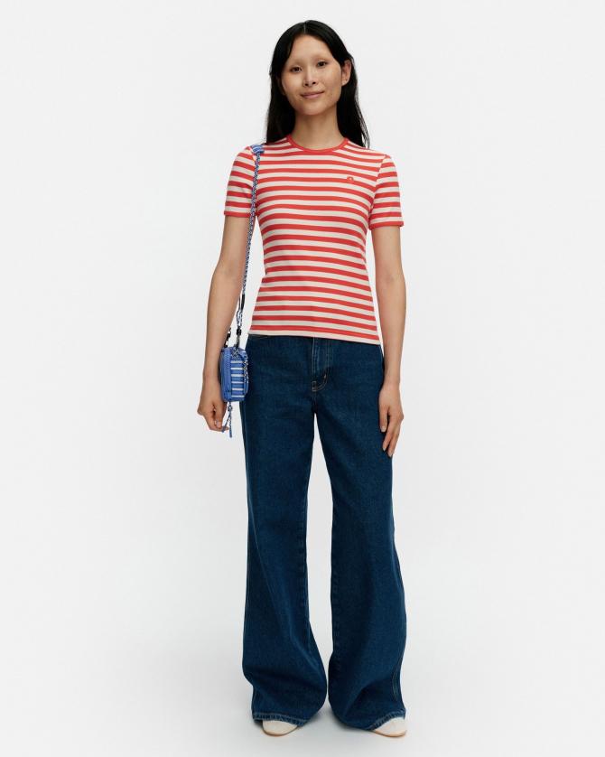 Kukkea Tasaraita Unikko Tシャツ